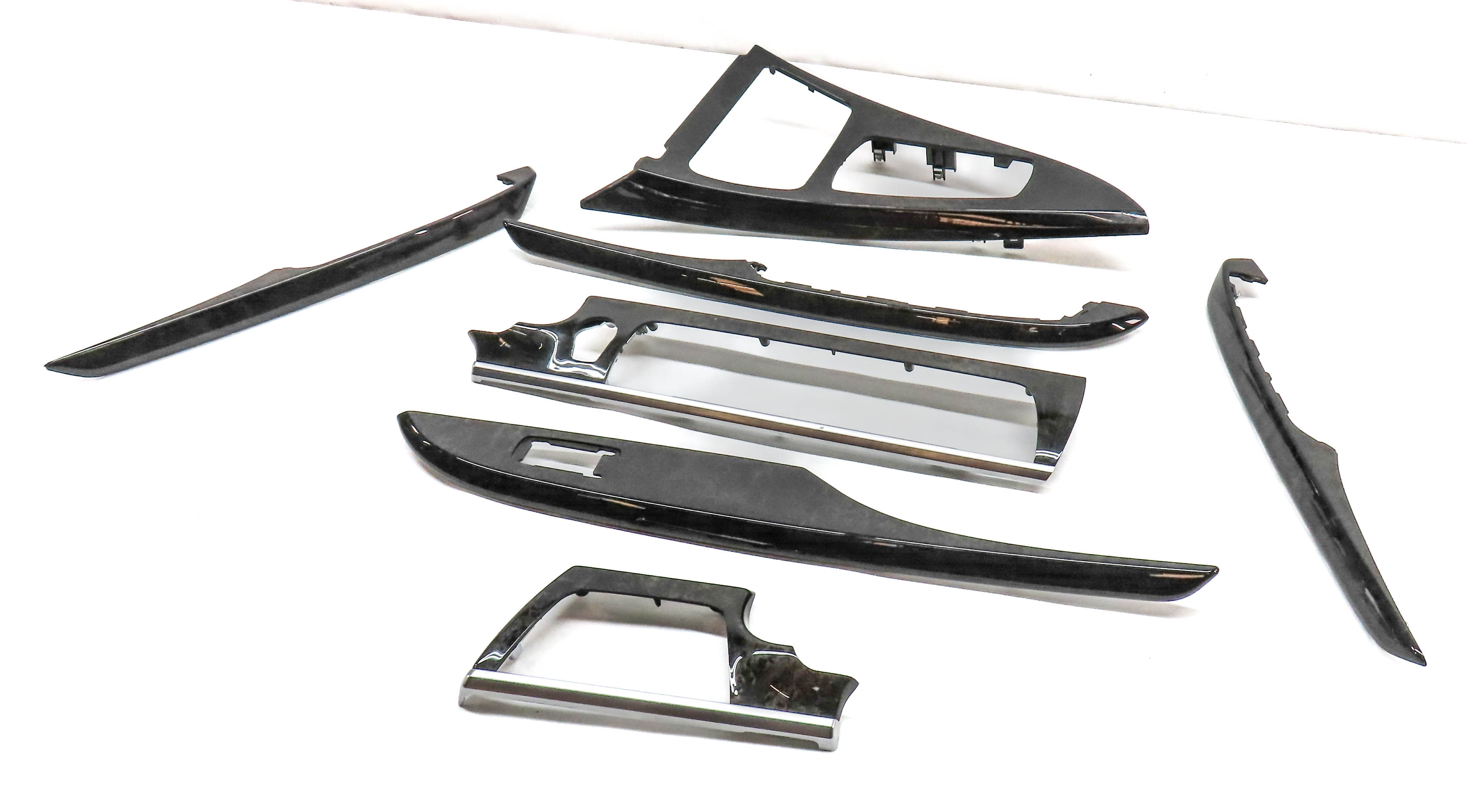 14 BMW 650i GRAN COUPE (F06) DASH CONSOLE FRONT/REAR DOOR TRIM SET(Poplar Wood) — exact item pictured